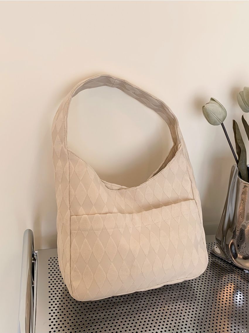 Geometric Embossed Hobo Bag