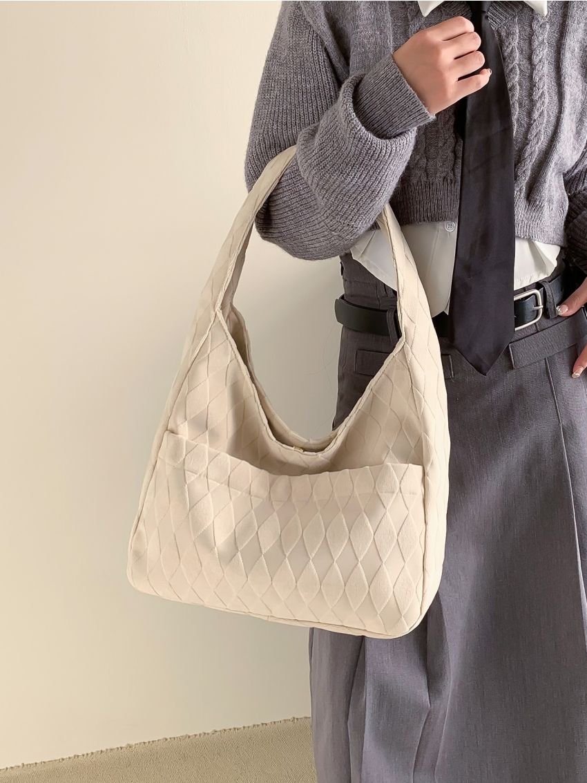 Plaid Pattern Hobo Bag