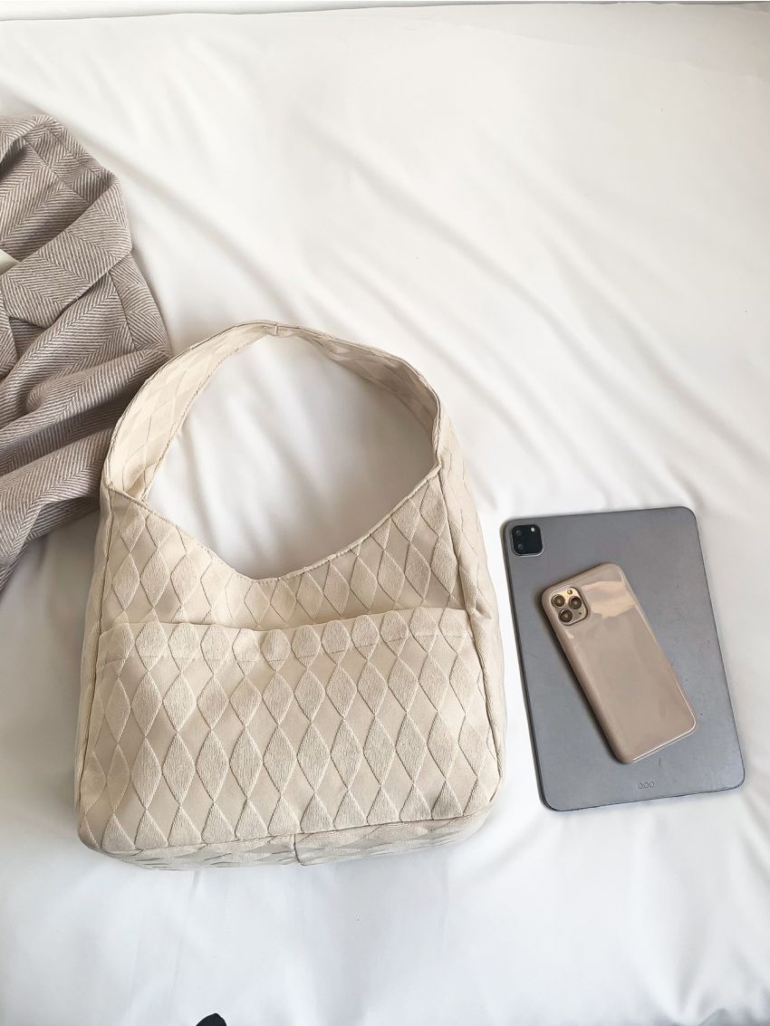 Plaid Pattern Hobo Bag