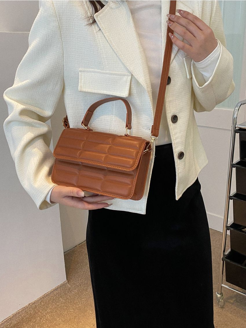 Quilted Flap Square Bag