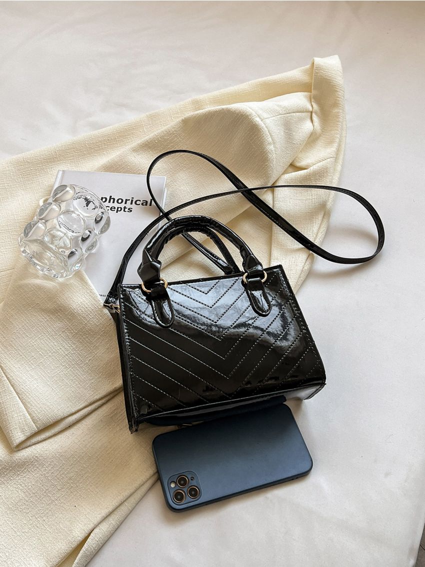 Mini Stitch Detail Square Bag