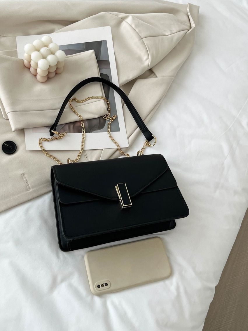 Metal Decor Flap Square Bag