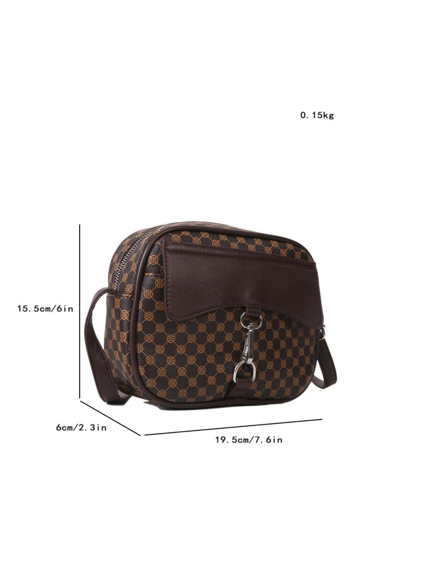 Mini All Over Print Contrast Binding Square Bag