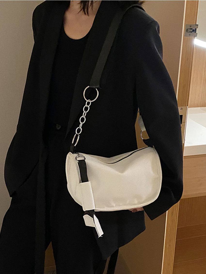 Litchi Embossed Hobo Bag