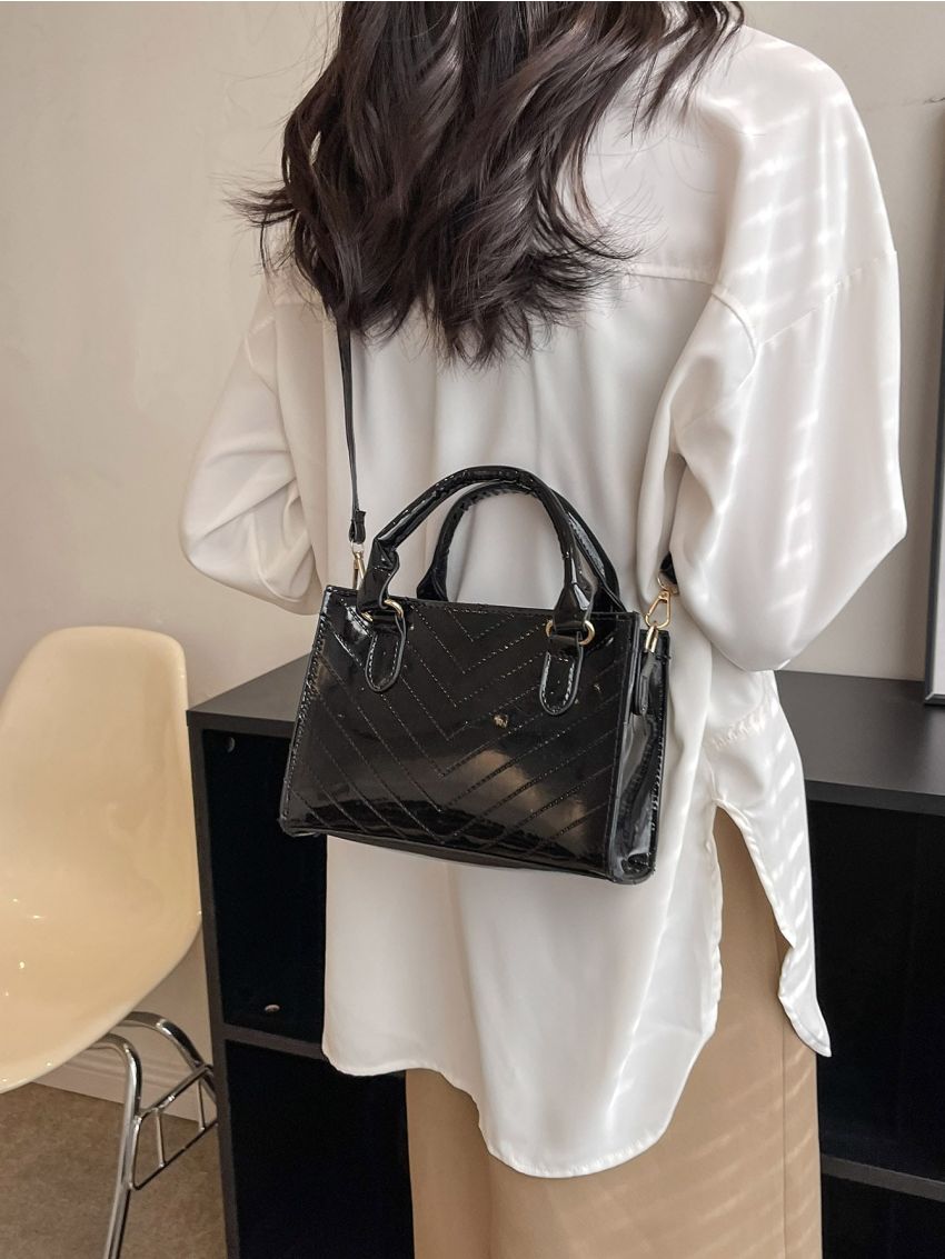 Mini Stitch Detail Square Bag