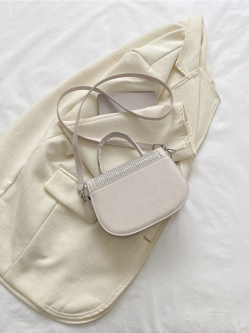 Studded Decor Saddle Bag Top Handle Small