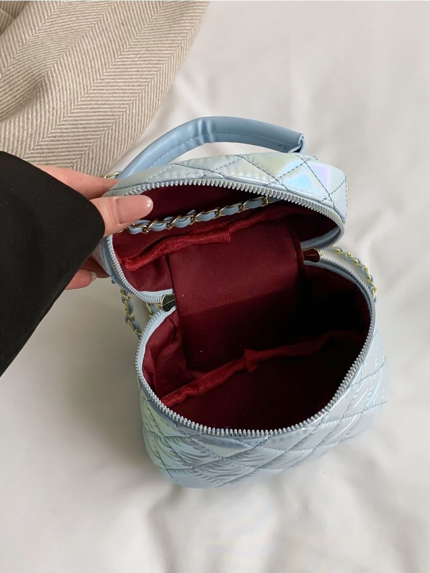 Mini Quilted Detail Chain Bucket Bag