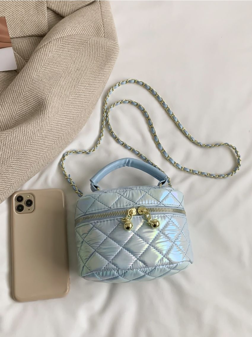 Mini Quilted Detail Chain Bucket Bag