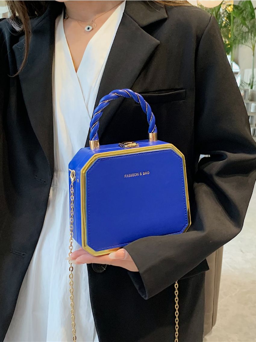 Mini Letter Graphic Chain Box Bag