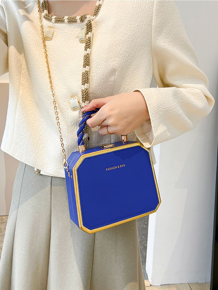 Mini Letter Graphic Chain Box Bag