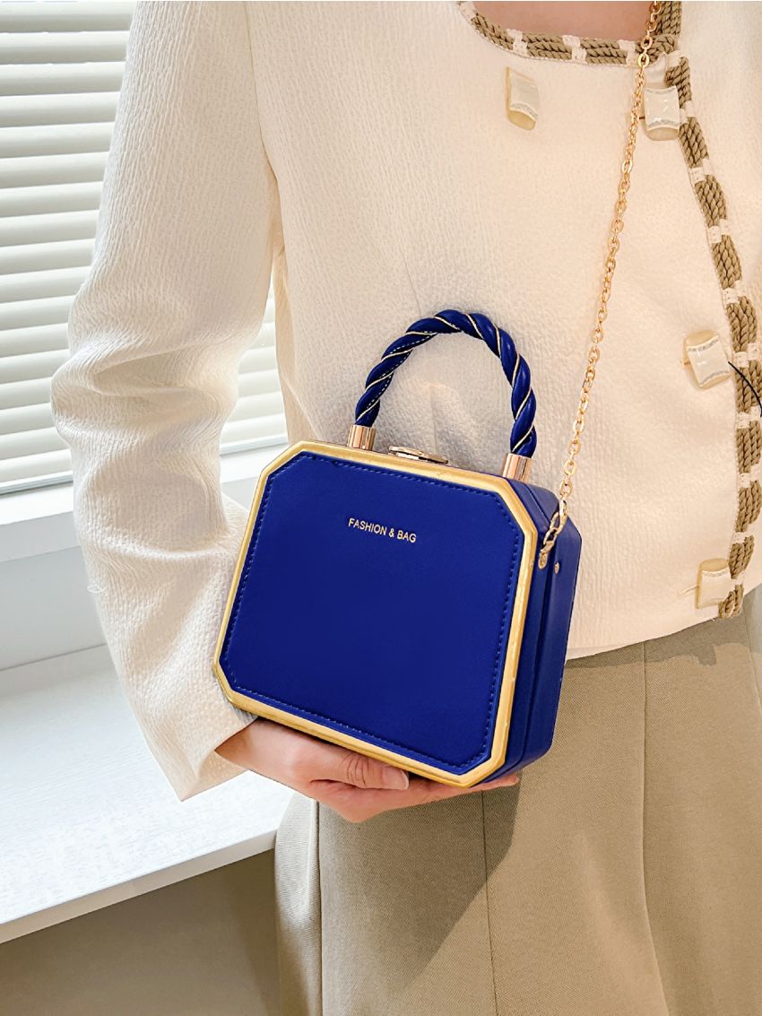 Mini Letter Graphic Chain Box Bag