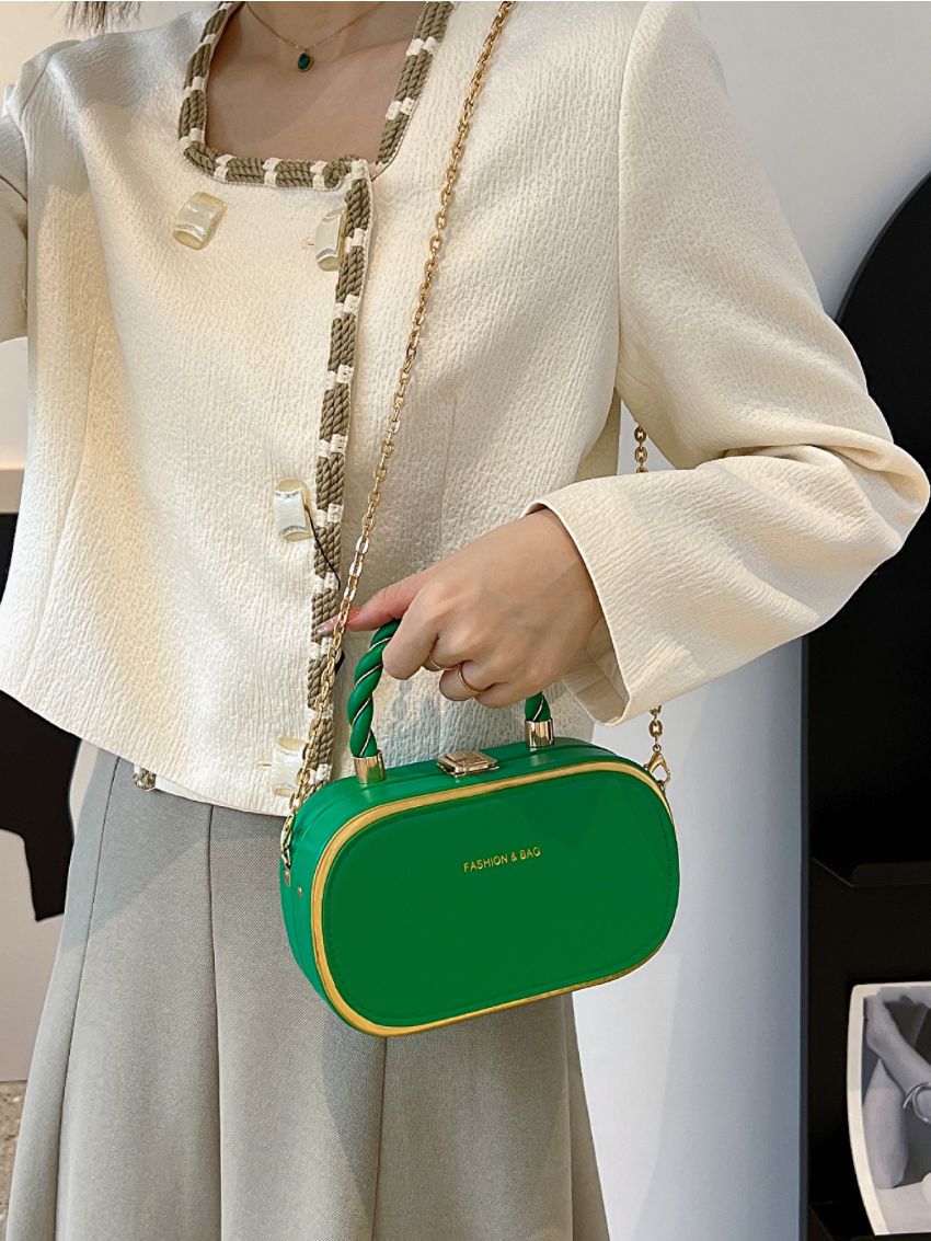 Mini Letter Graphic Chain Box Bag