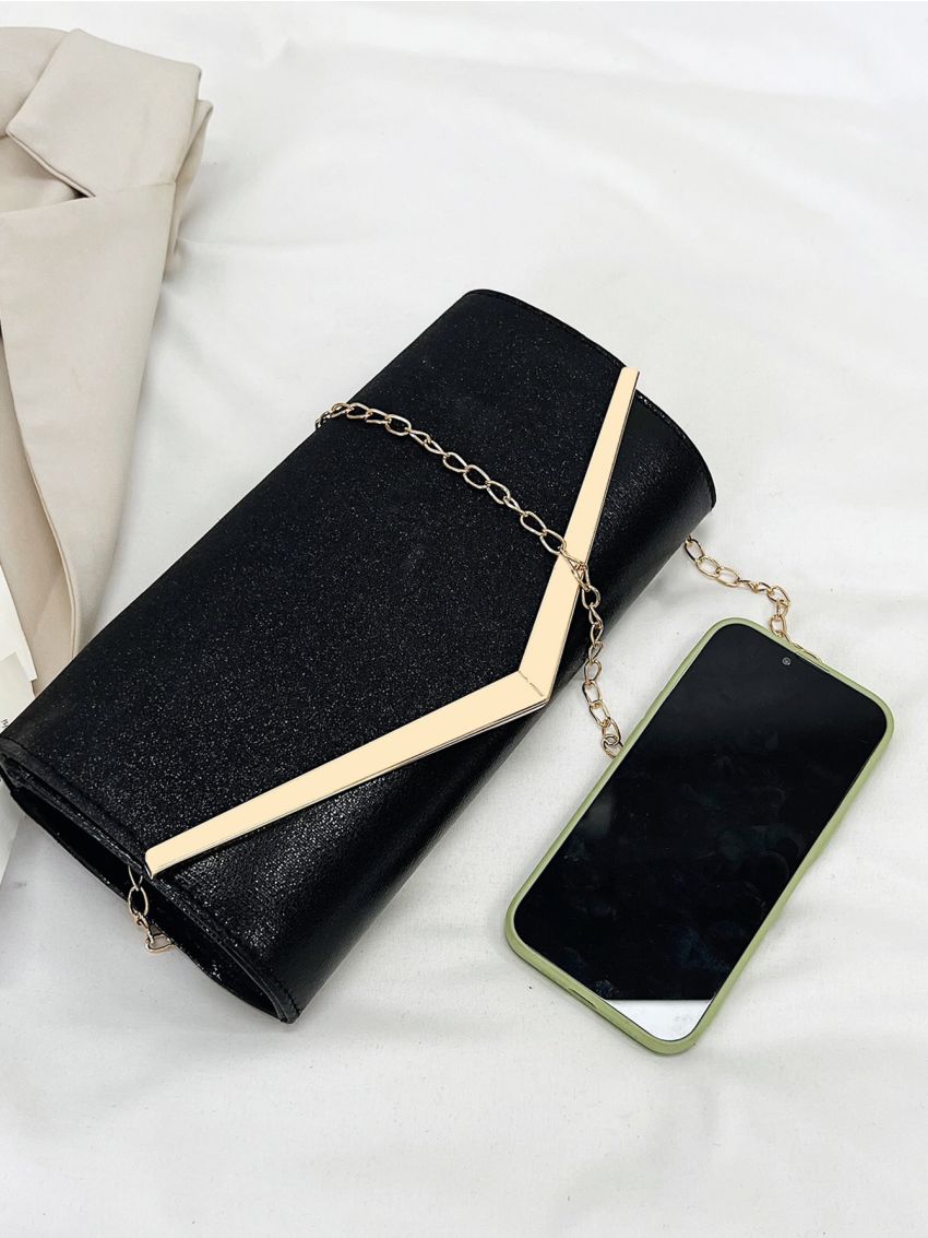 Glitter Metal Decor Flap Envelope Bag