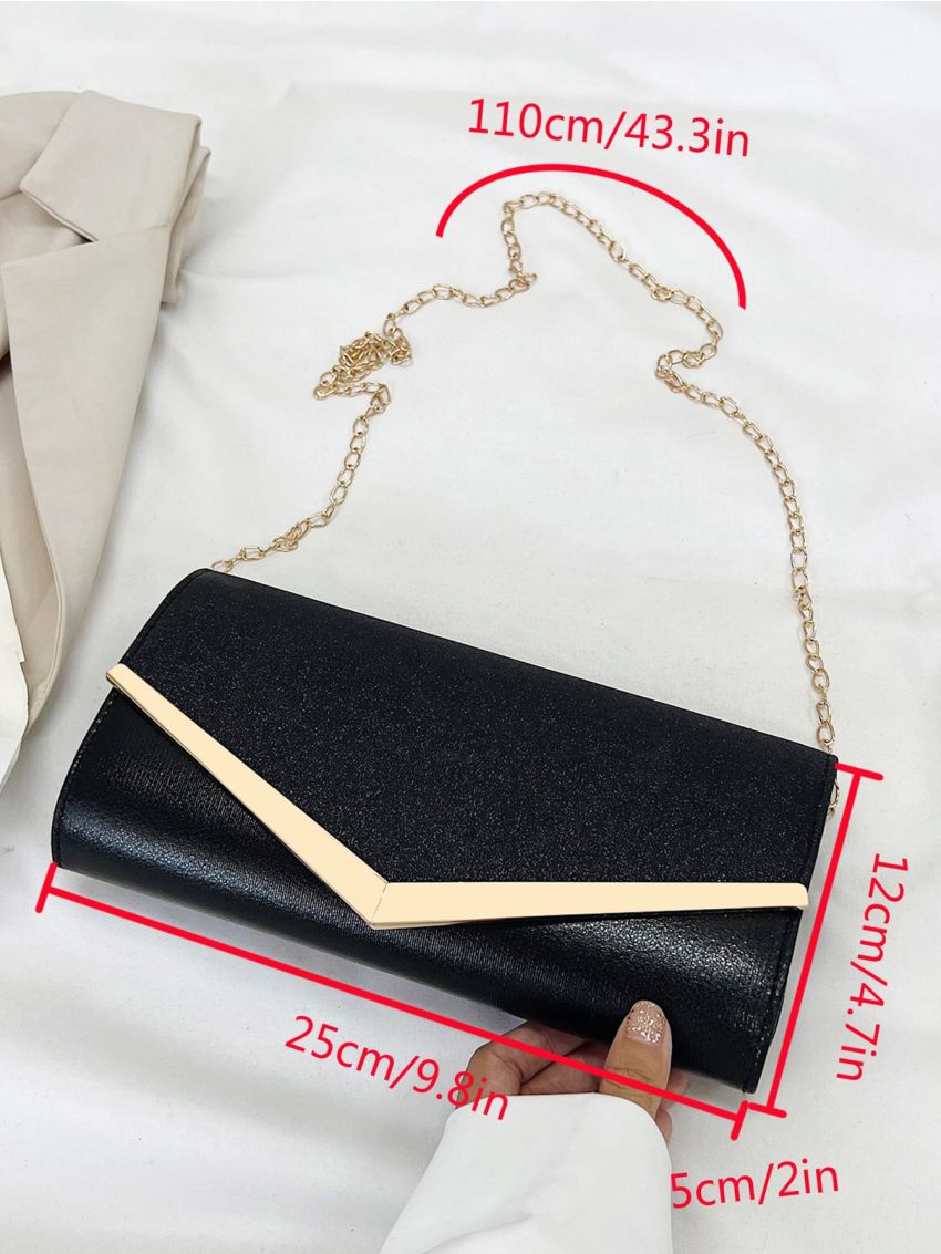 Glitter Metal Decor Flap Envelope Bag