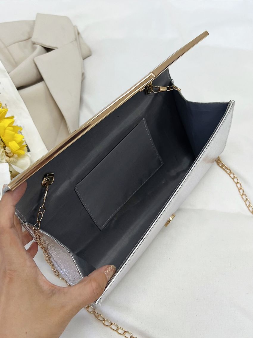 Glitter Metal Decor Flap Envelope Bag