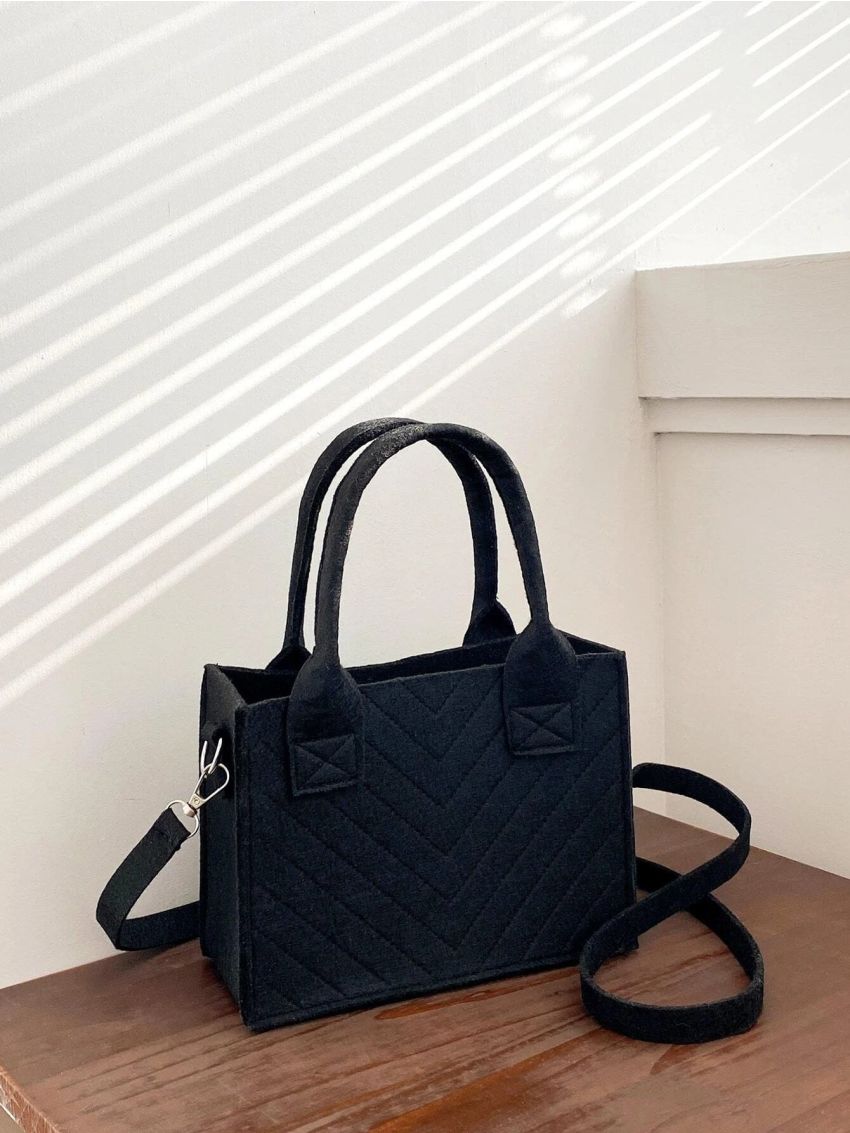 Mini Chevron Double Handle Satchel Bag