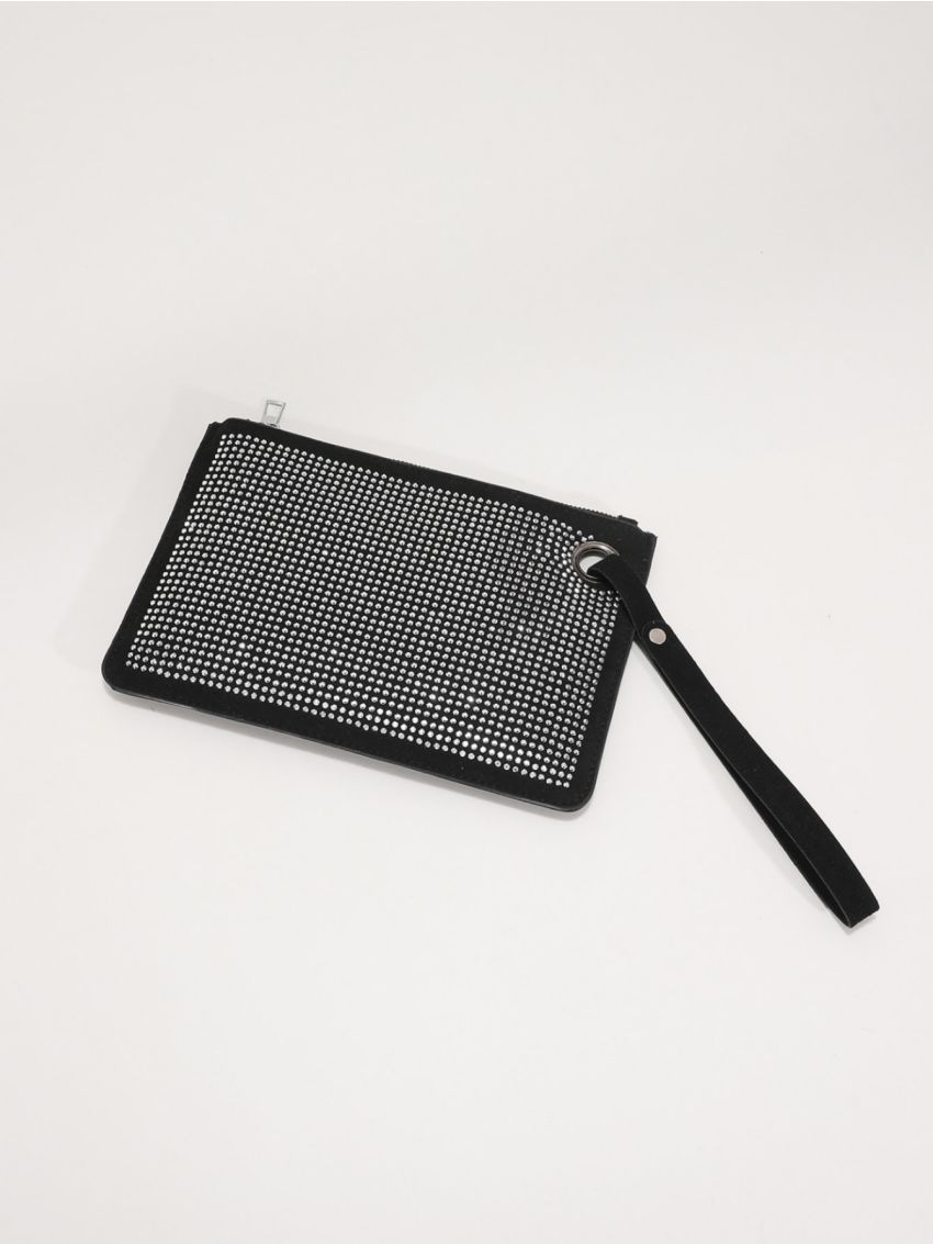 Rhinestone Decor Square Bag