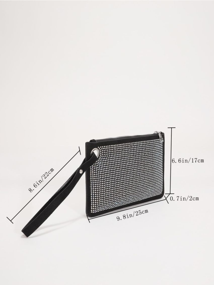 Rhinestone Decor Square Bag