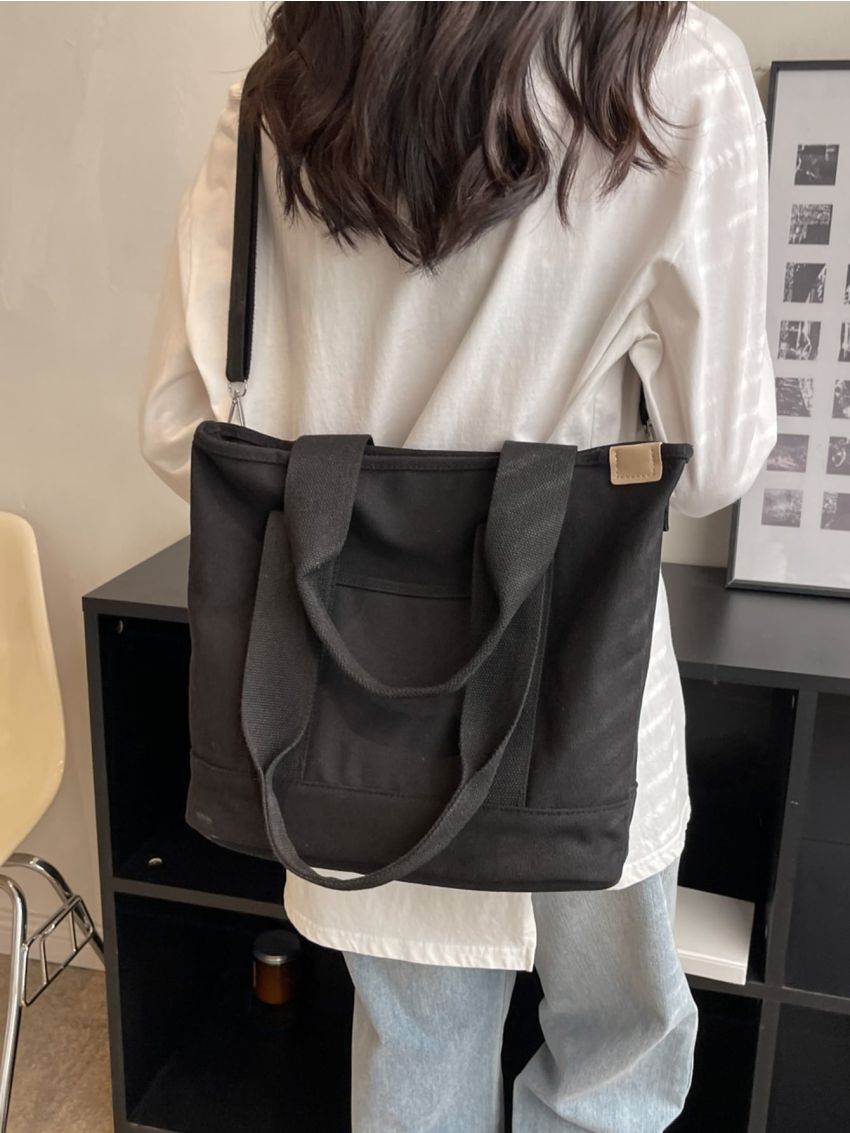 Patch Detail Shopper Bag