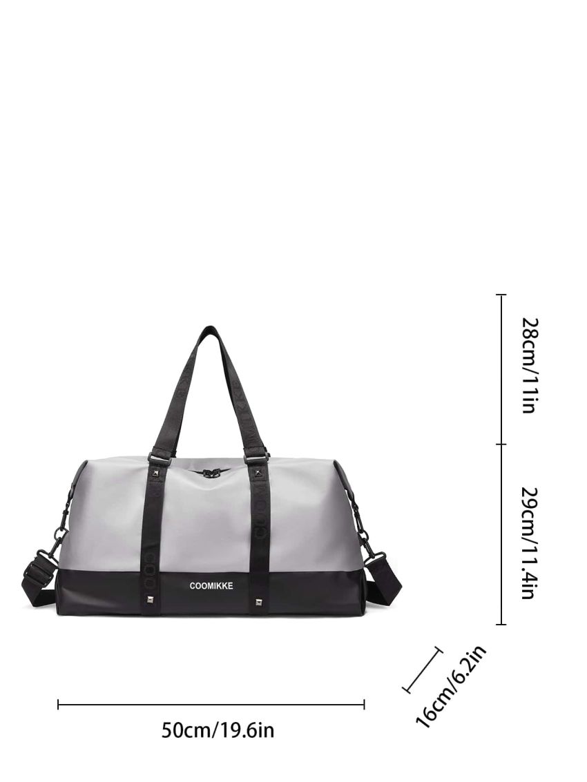 Men Letter Graphic Duffel Bag