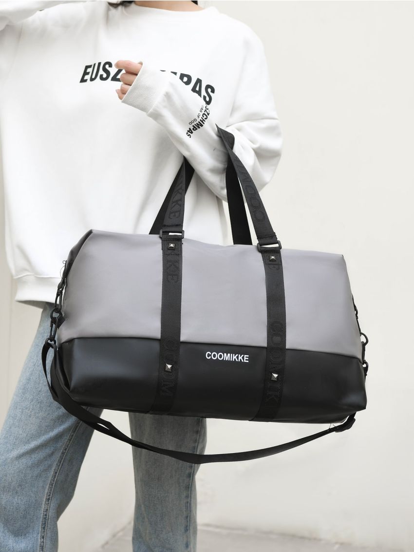 Men Letter Graphic Duffel Bag