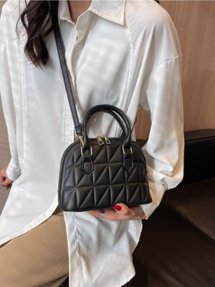 Quilted Double Handle Dome Bag