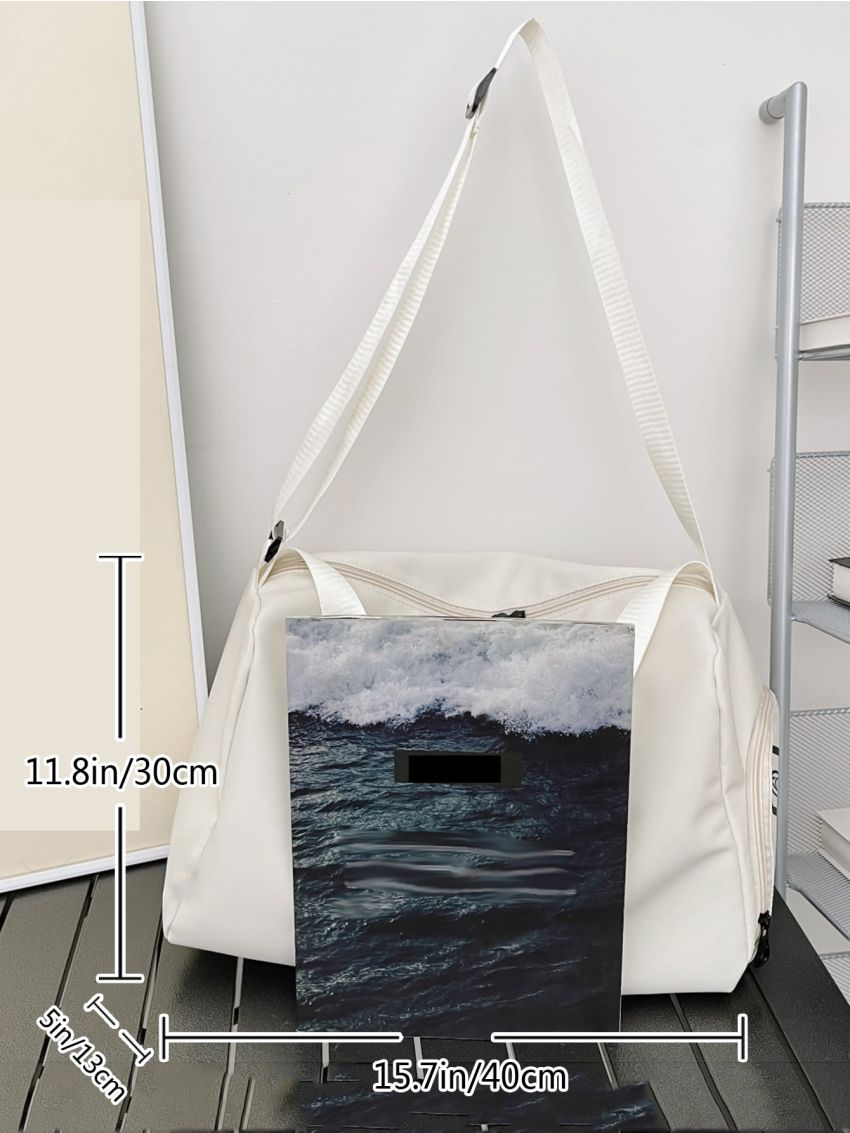 Letter Graphic Large Capacity Shoulder Bag