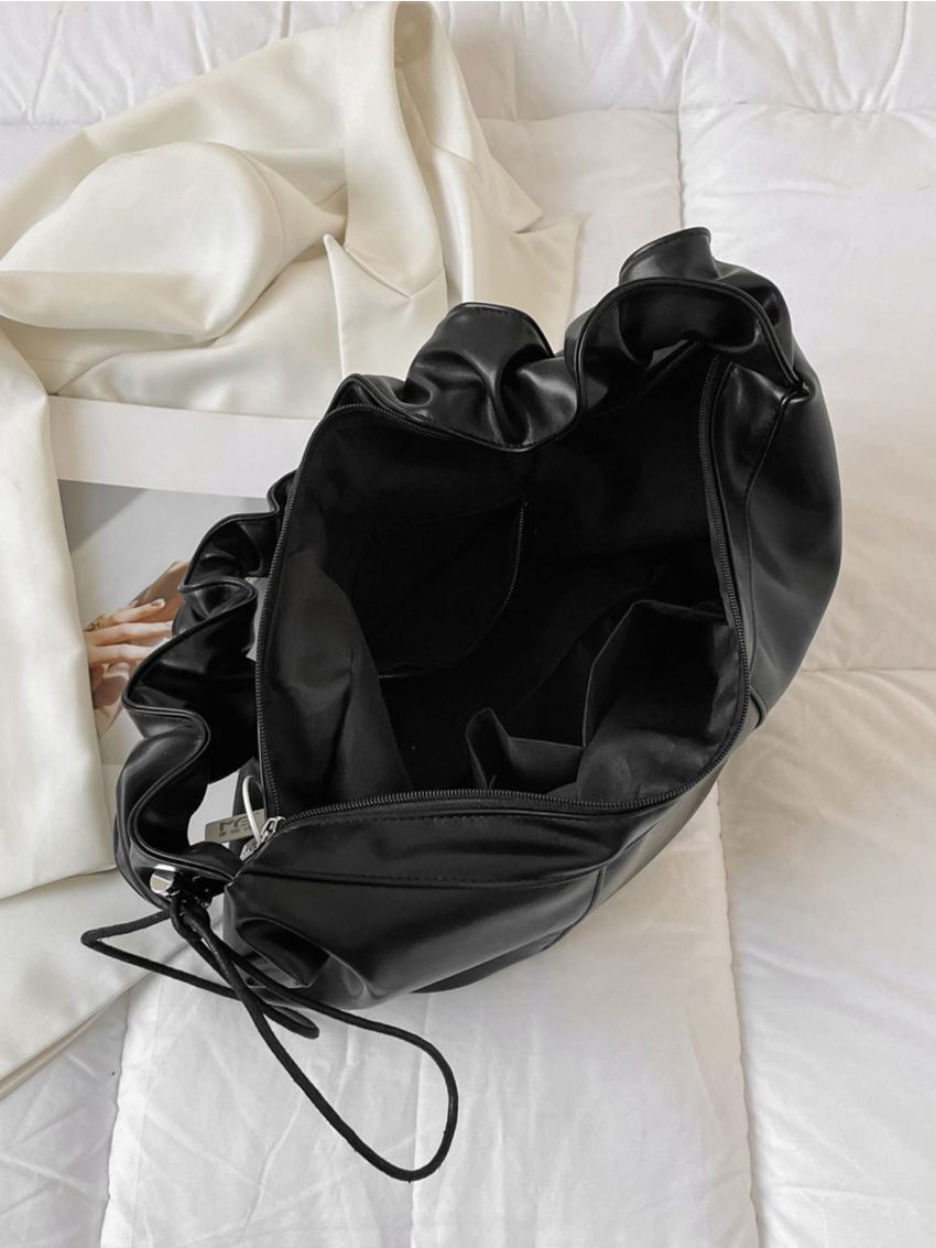 Drawstring Detail Hobo Bag