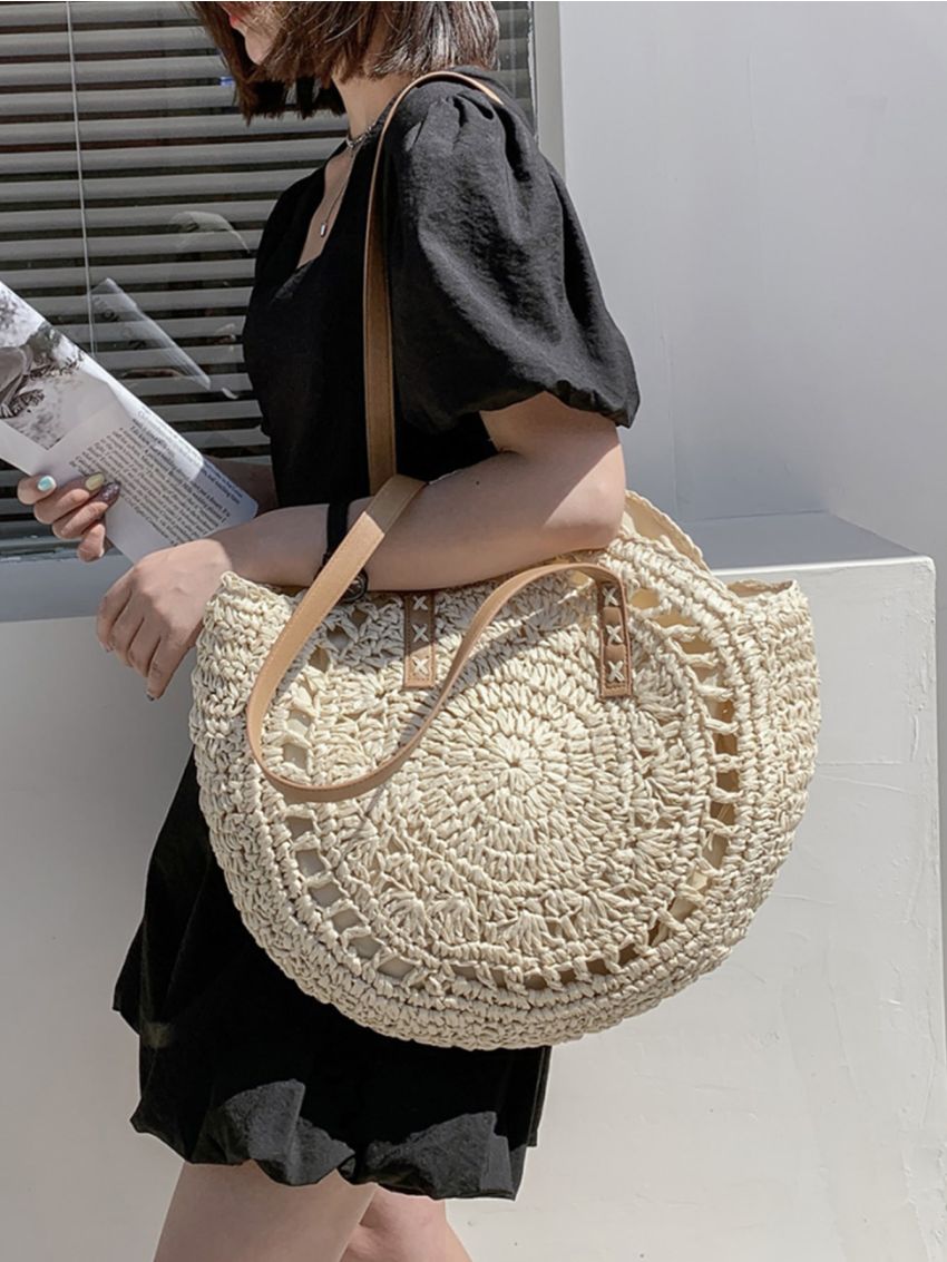 Hollow Out Straw Bag