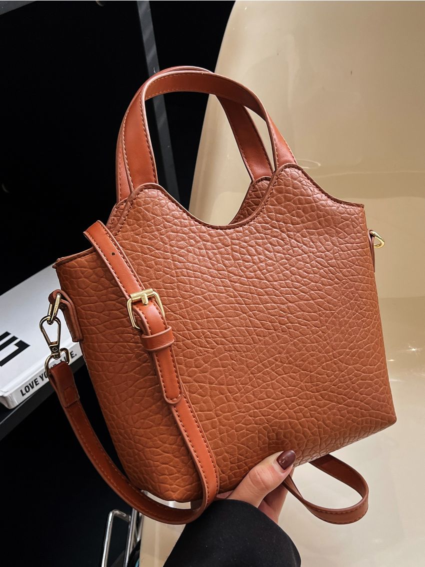 Embossed Detail Satchel Bag