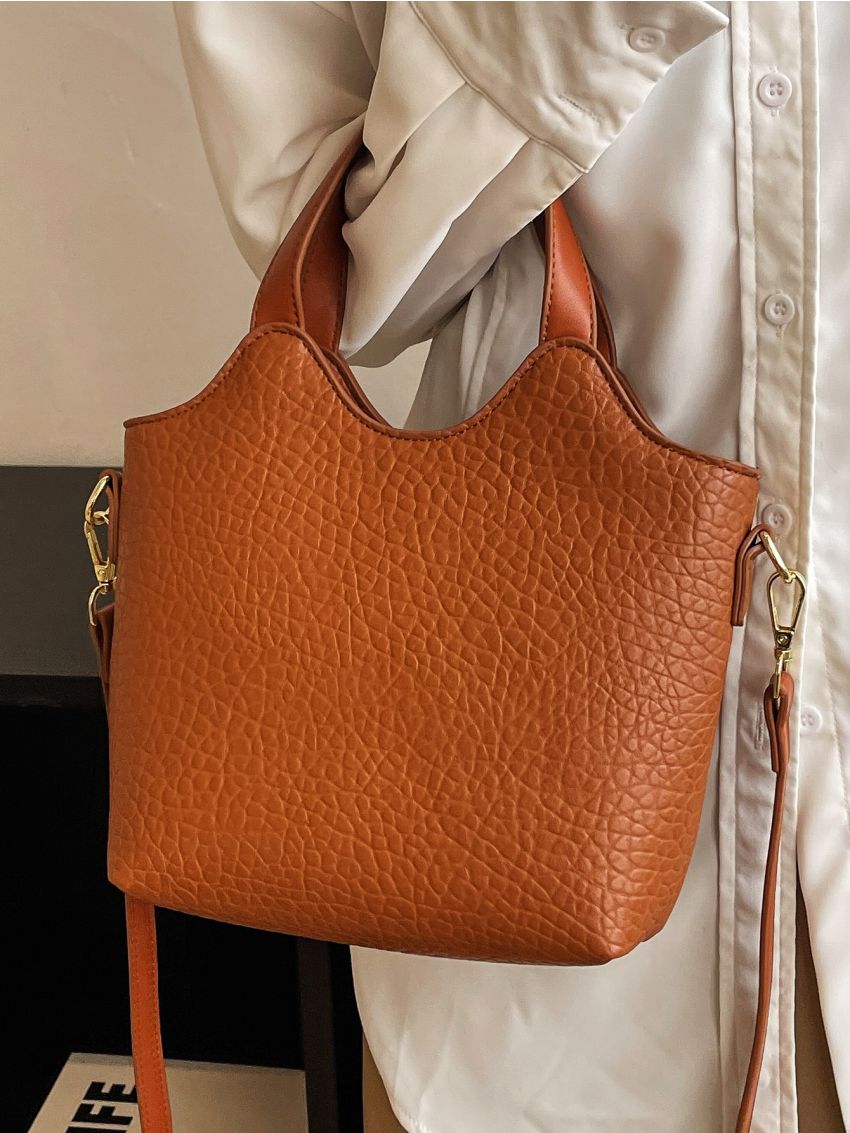Embossed Detail Satchel Bag