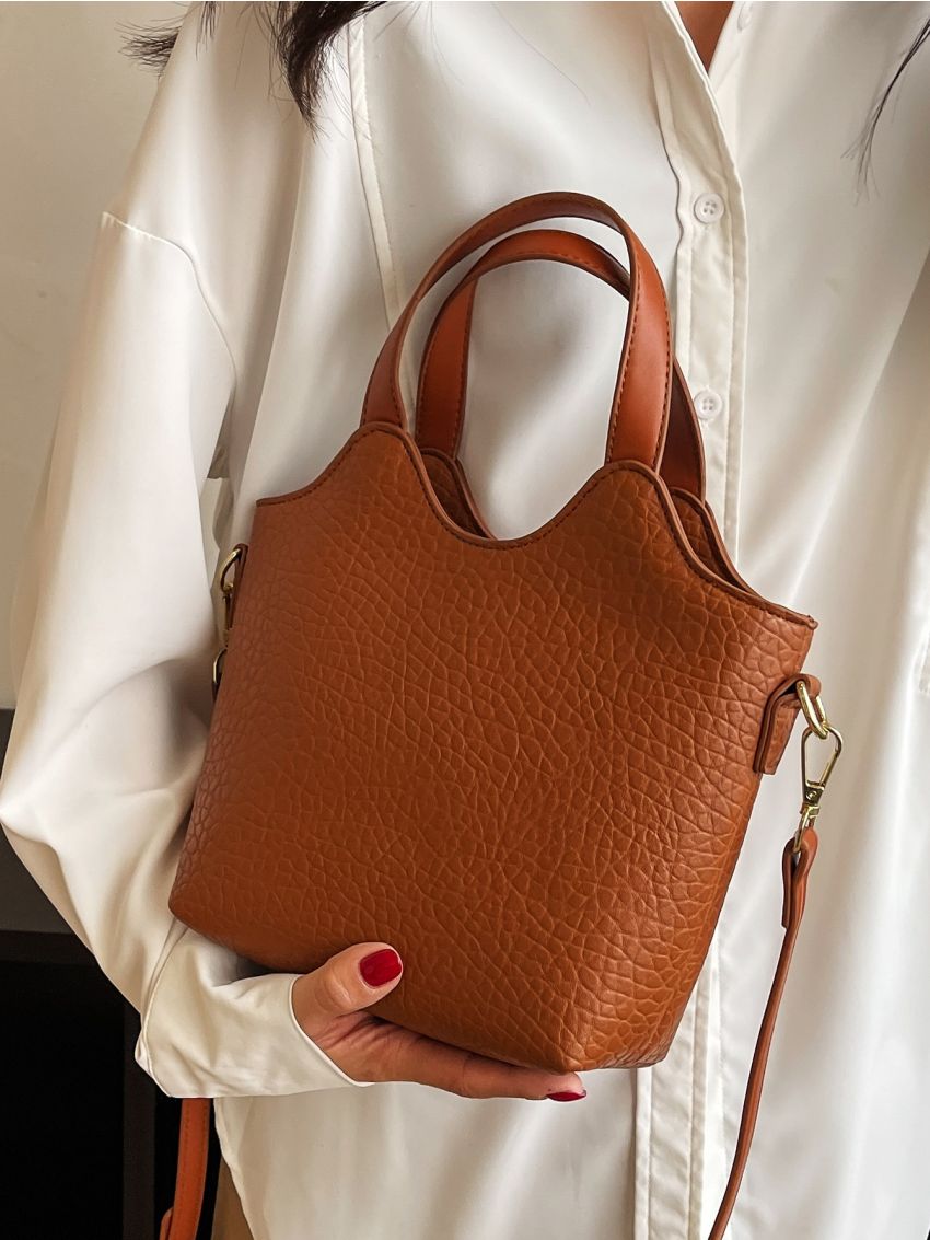 Embossed Detail Satchel Bag