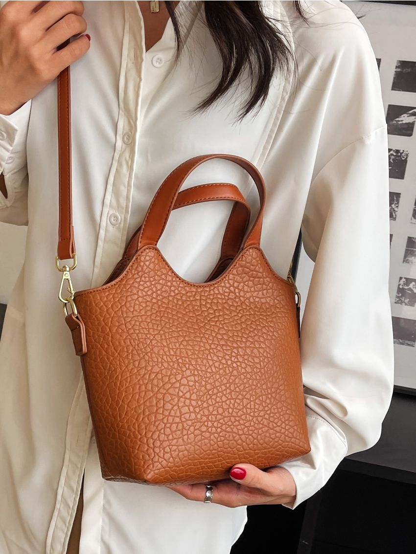 Embossed Detail Satchel Bag