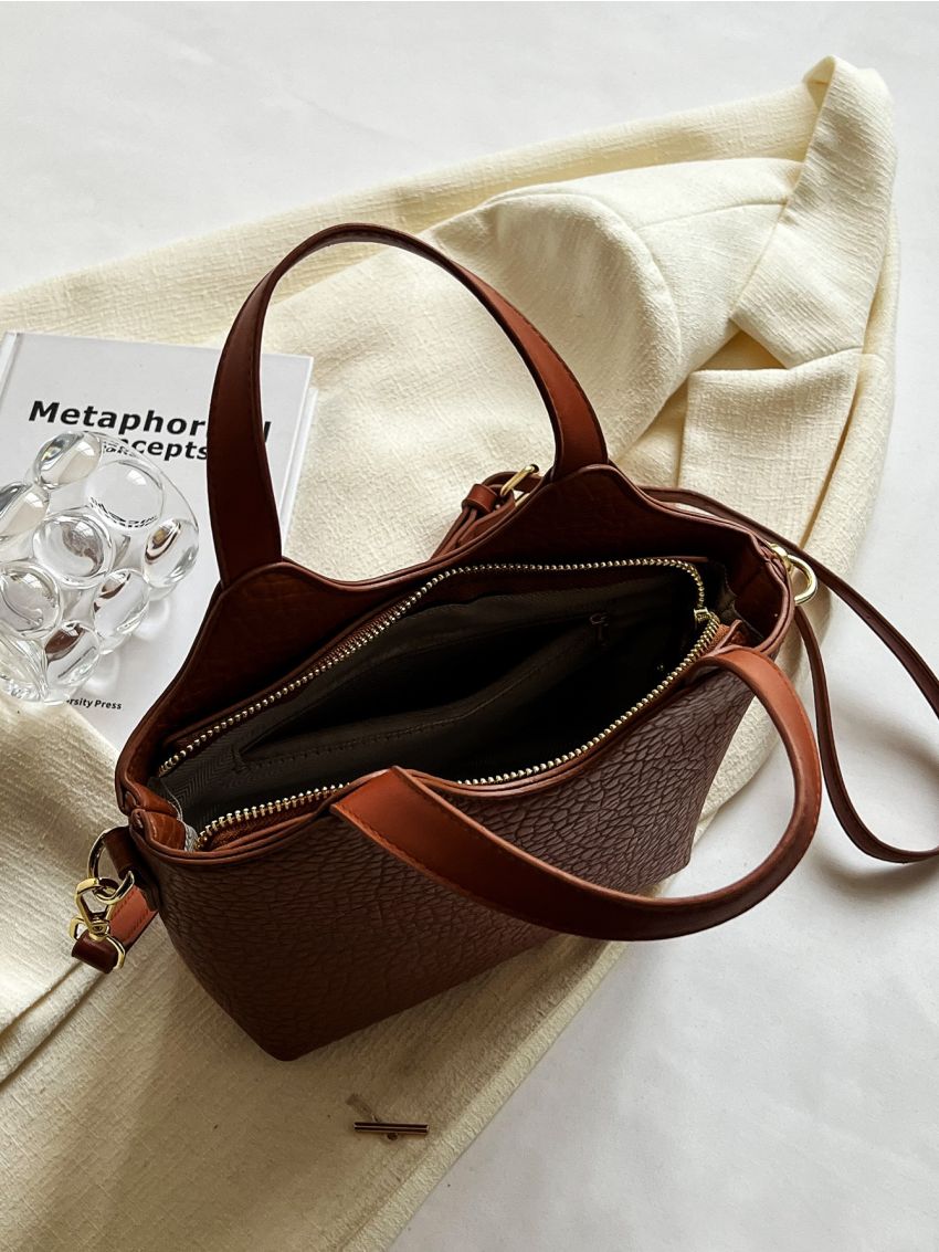 Embossed Detail Satchel Bag