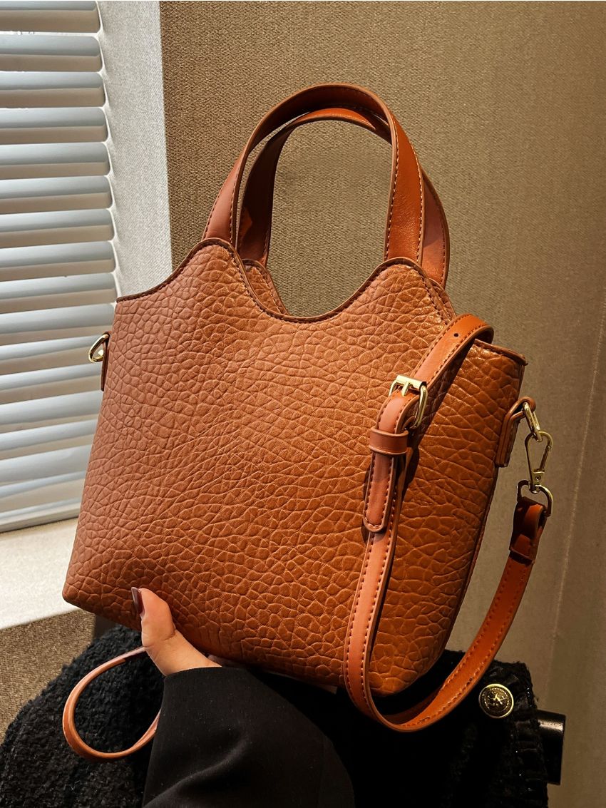 Embossed Detail Satchel Bag