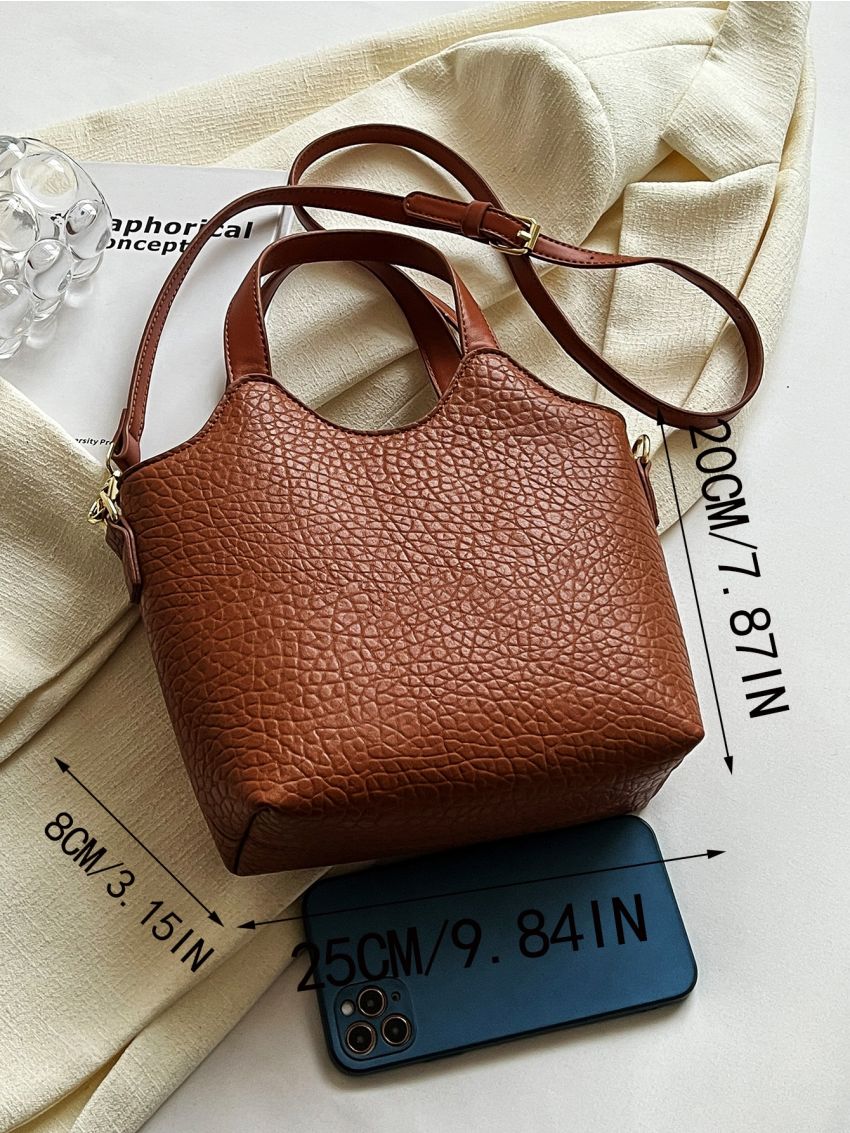 Embossed Detail Satchel Bag