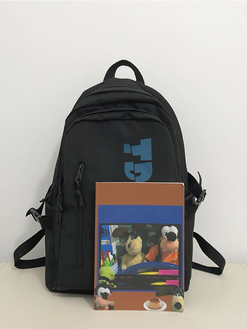 Letter Graphic Functional Backpack
