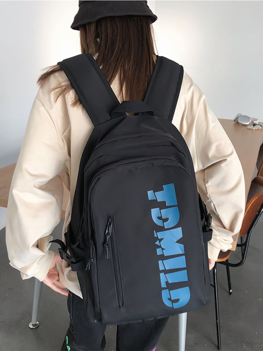 Letter Graphic Functional Backpack