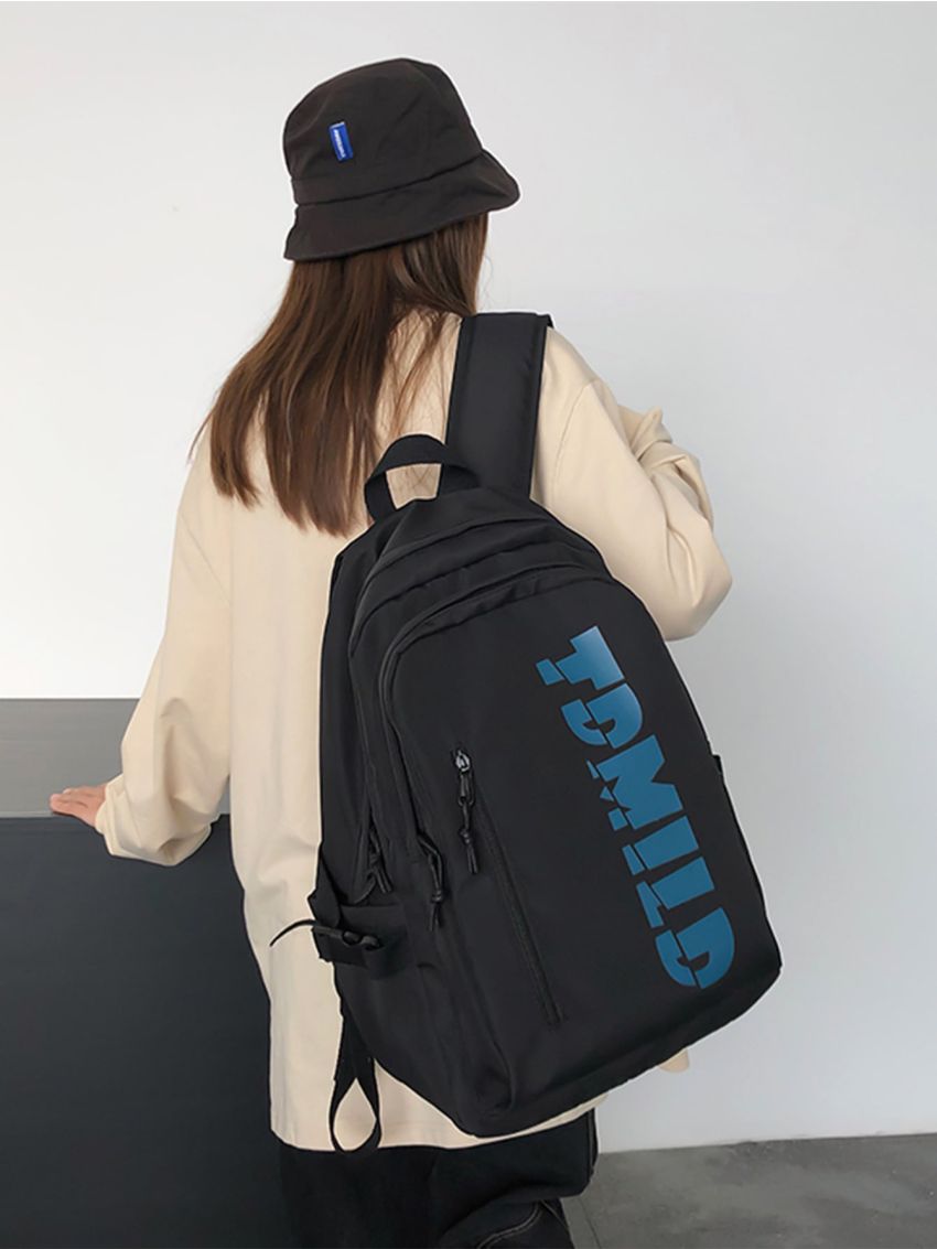 Letter Graphic Functional Backpack