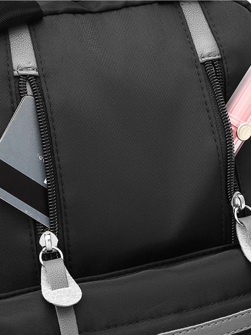 Colorblock Studded Decor Classic Backpack