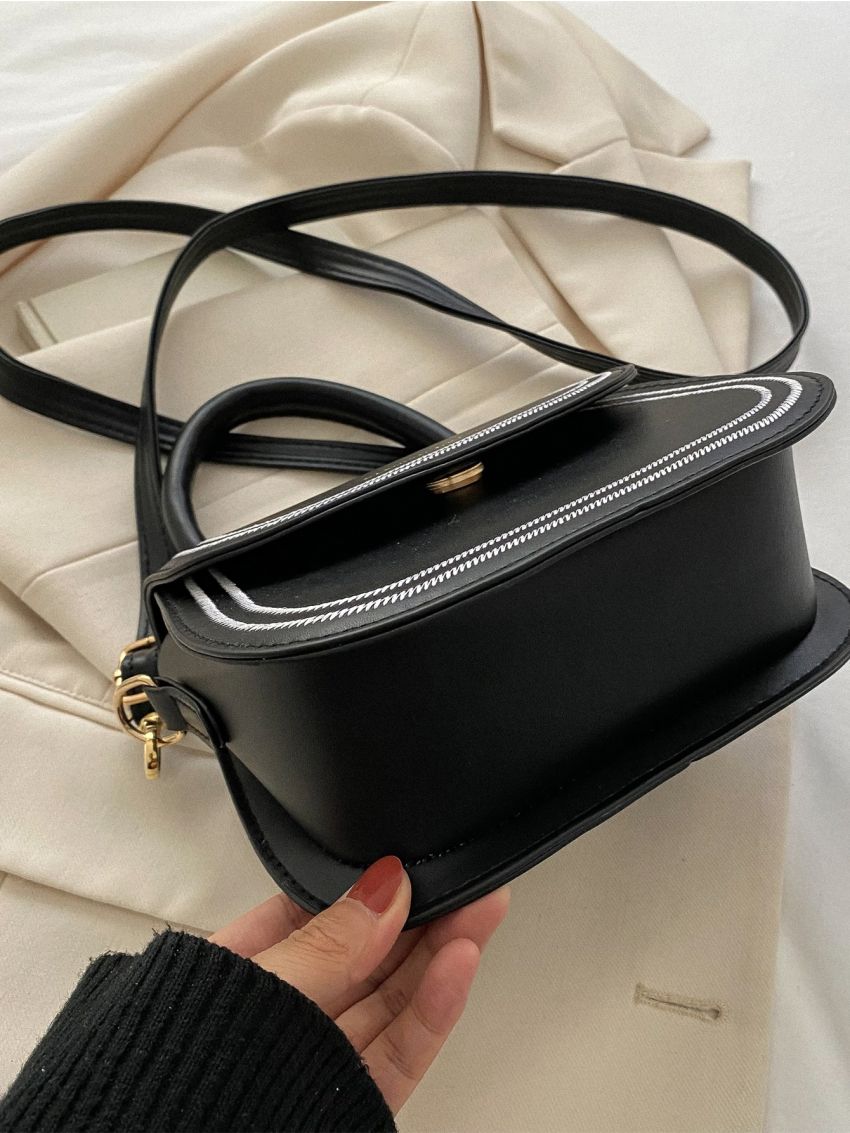 Mini Letter Graphic Flap Square Bag