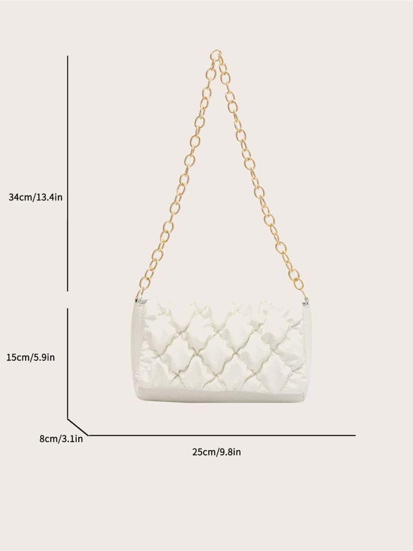 Ruched Flap Chain Ruched Bag