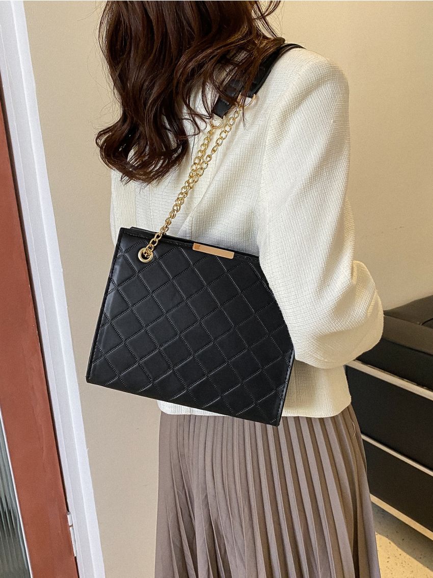 Quilted Chain Square Bag