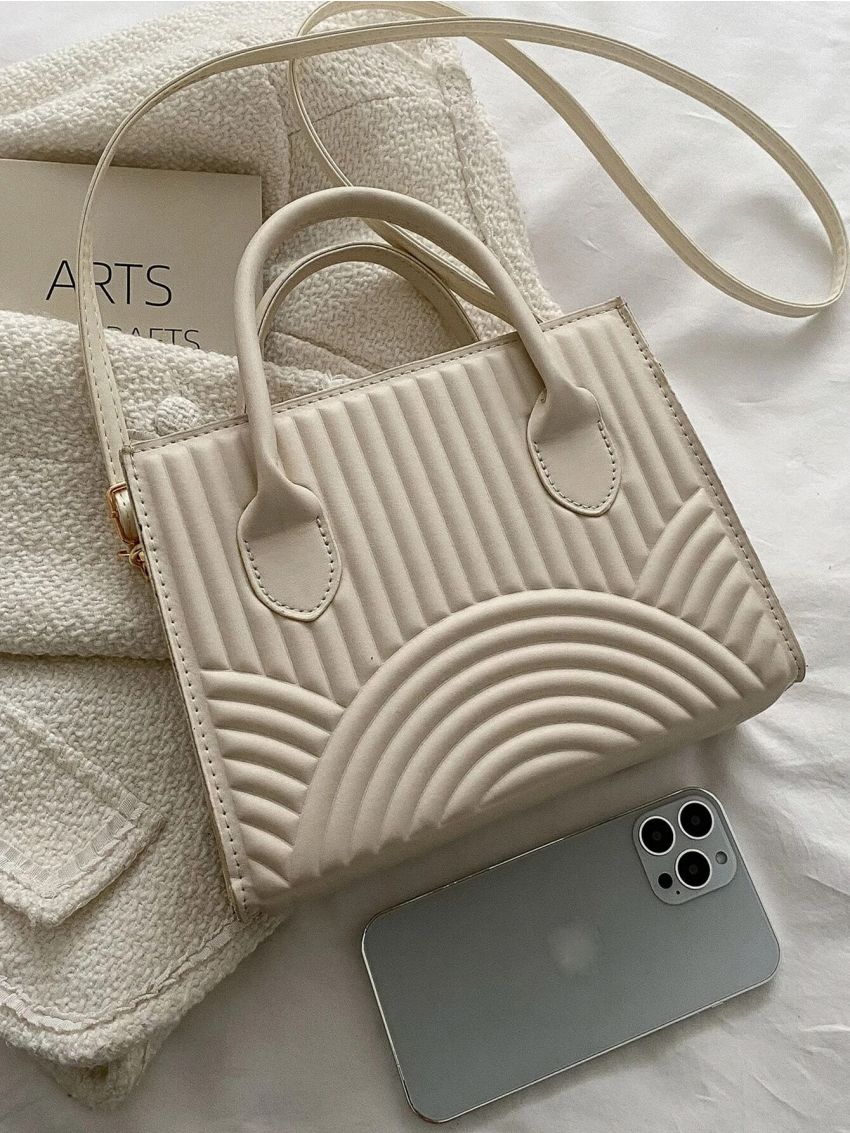 Minimalist Embossed Square Bag