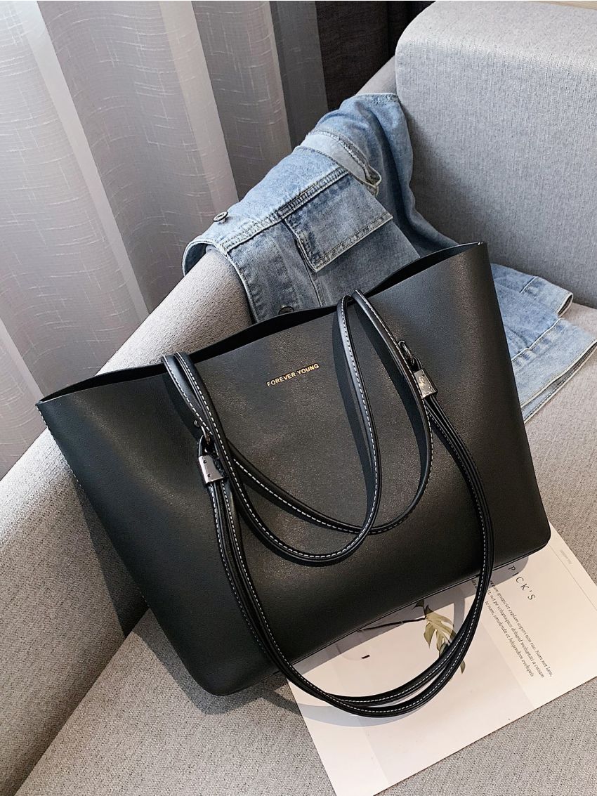 Letter Graphic Shoulder Tote Bag, Mothers Day Gift For Mom