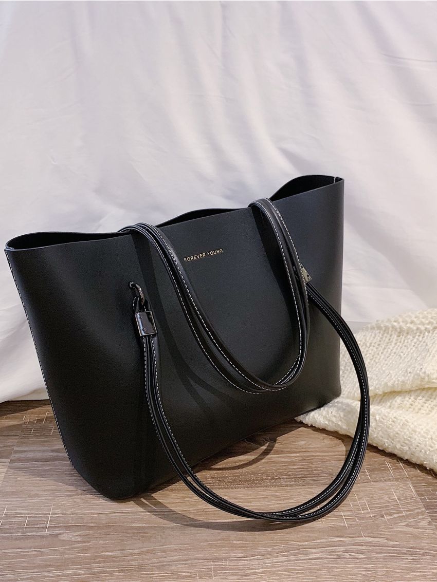 Letter Graphic Shoulder Tote Bag, Mothers Day Gift For Mom