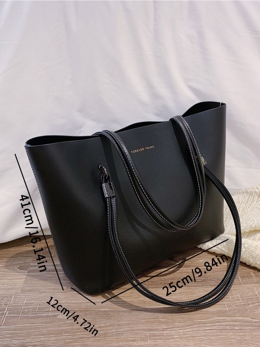 Letter Graphic Shoulder Tote Bag, Mothers Day Gift For Mom