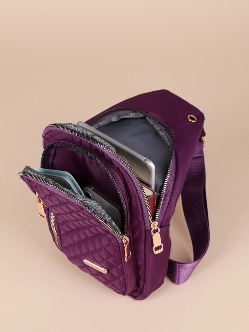 Mini Quilted Metal Decor Sling Bag