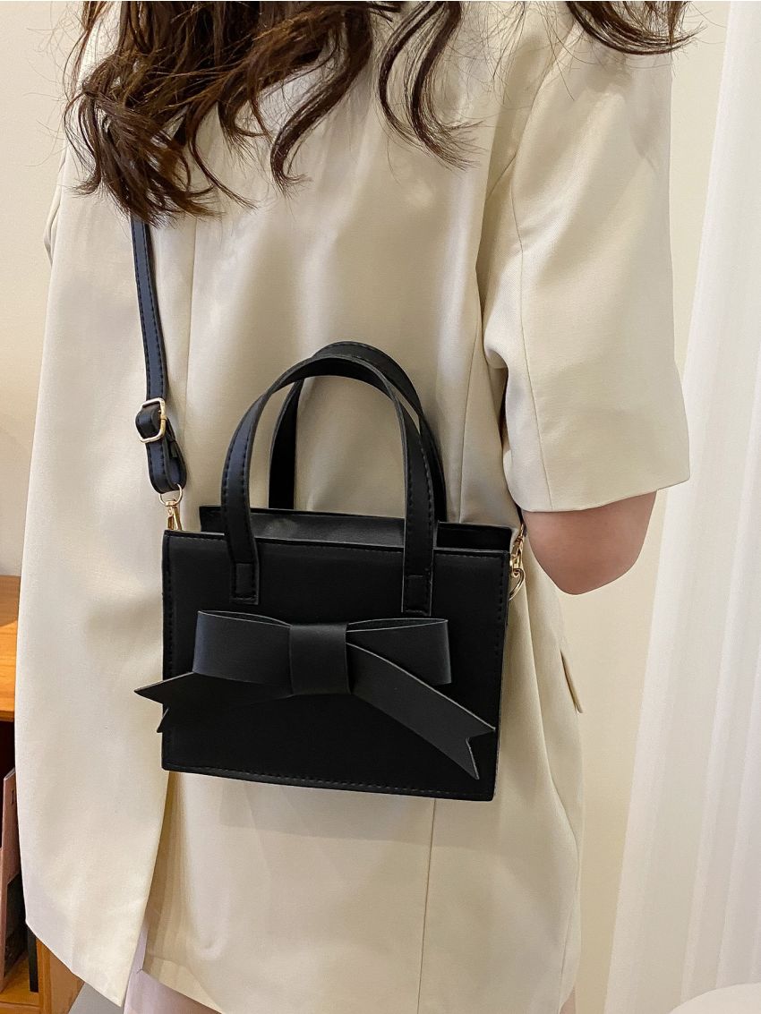 Mini Bow Decor Square Bag