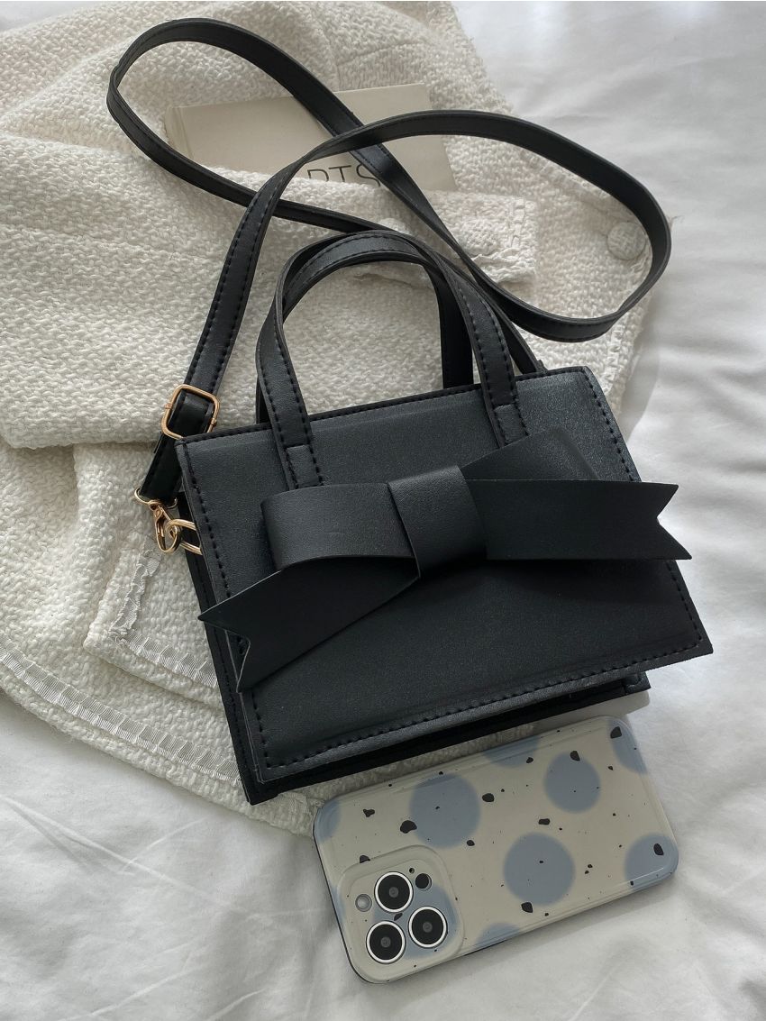 Mini Bow Decor Square Bag